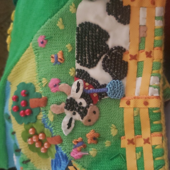 Michael Simon RARE Cow Farm Sweater - Picture 3 of 7